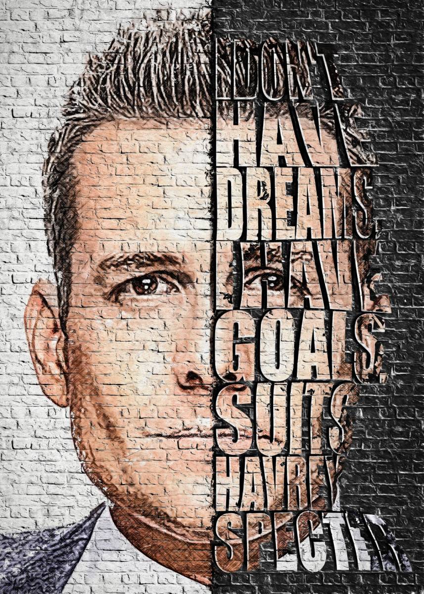 Harvey Specter 3d Text Famous People Poster Canvas Wall Art Print Poster Canvas Wall Art 