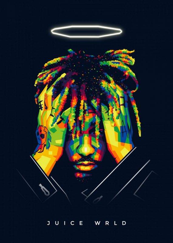 Juice Wrld Rapper And Singer Wpap Poster Canvas Wall Art Print