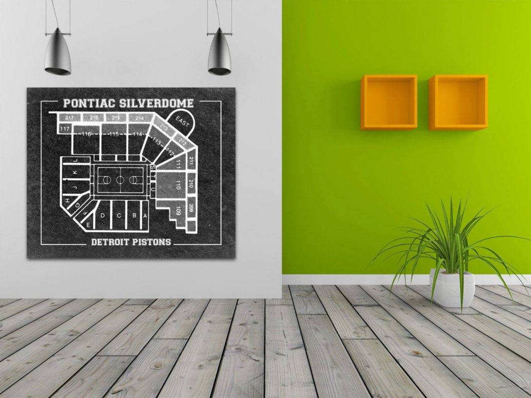 Vintage Print Of Pontiac Silverdome Seating Chart On Premium Photo