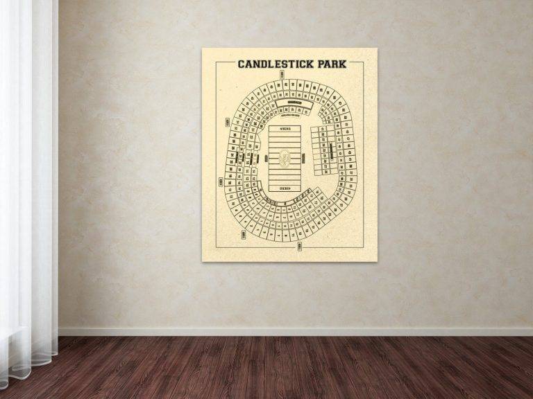 Print Of Vintage Candlestick Park Seating Chart Seating Chart Poster