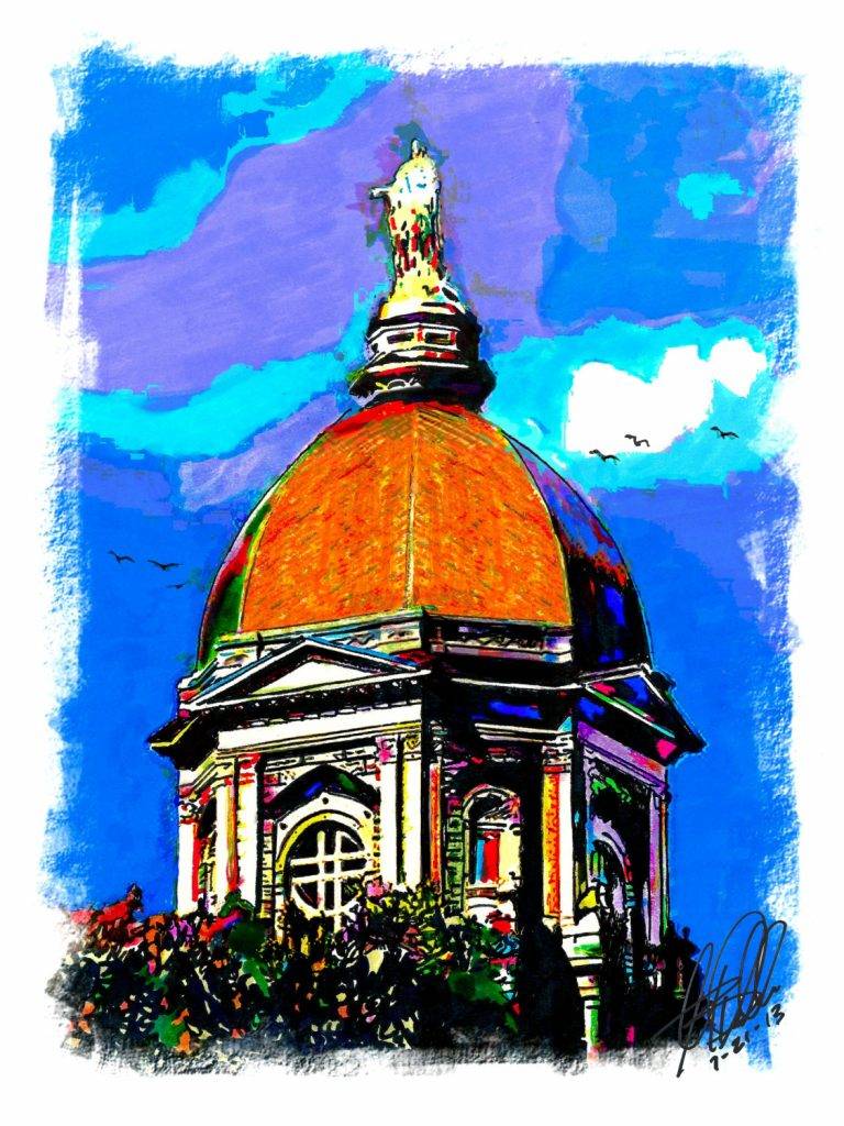 University Of Notre Dame Dome, Fighting Irish, Campus Poster - Canvas