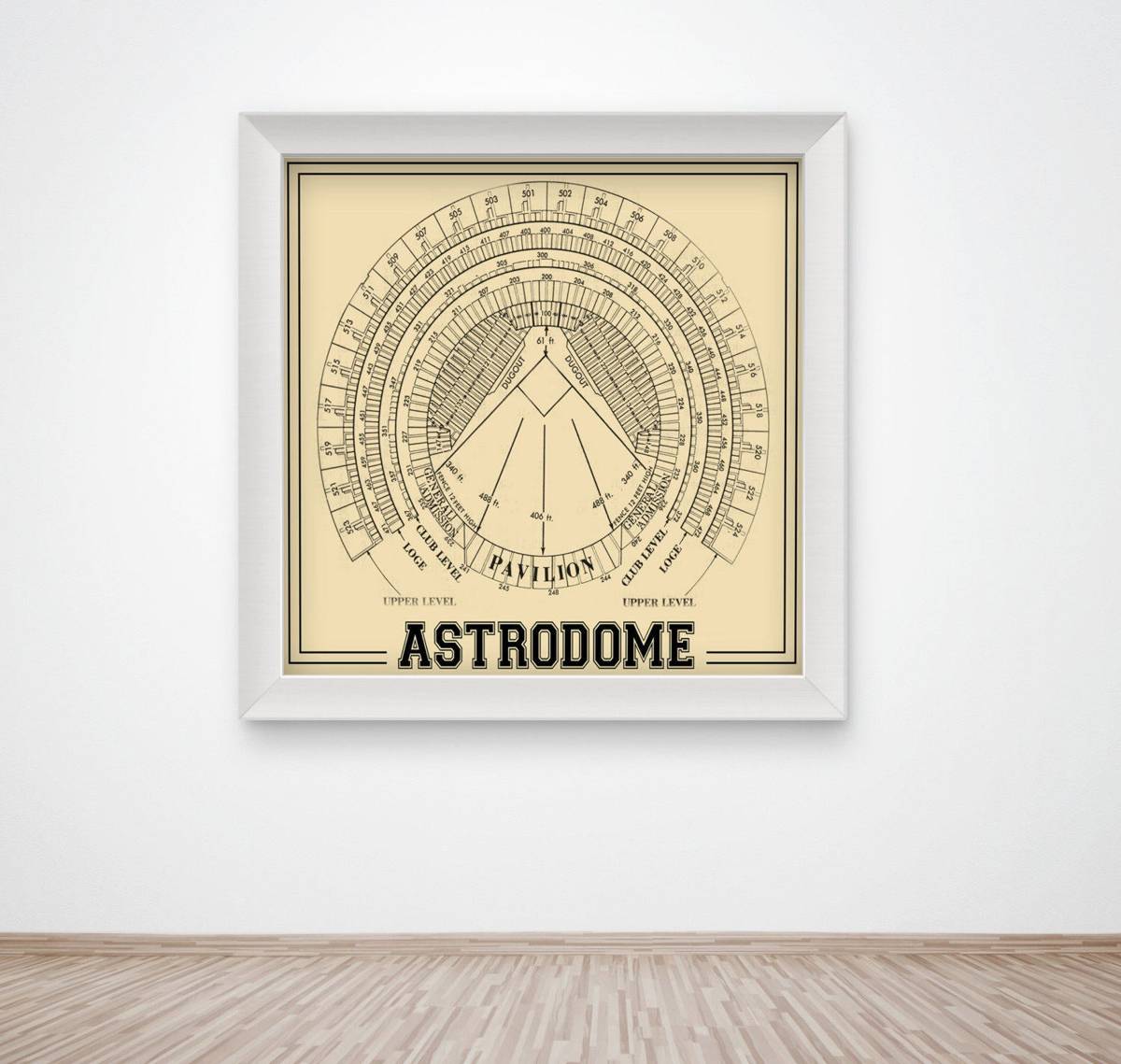 Print Of Vintage Astrodome Seating Chart Seating Chart Poster