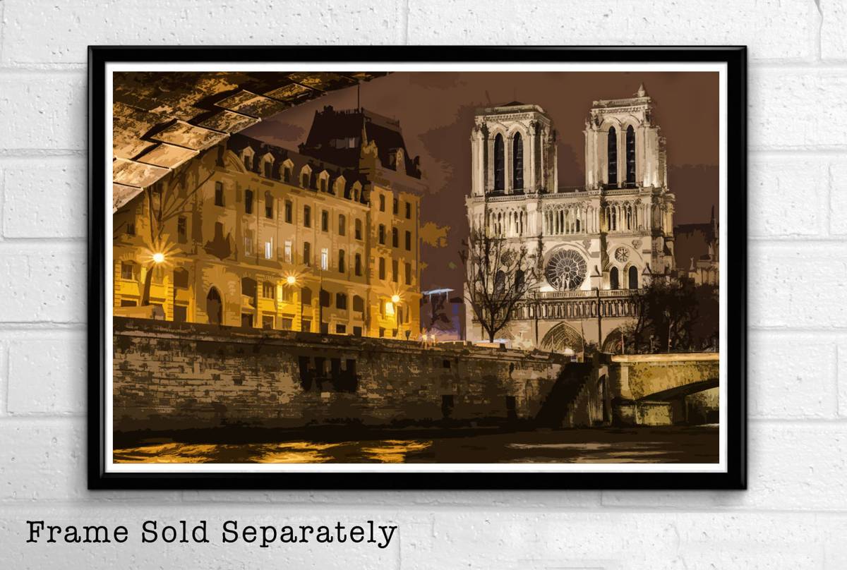 Cathedral Notre Dame Illustration #2 - French Landmark Paris Landmark ...