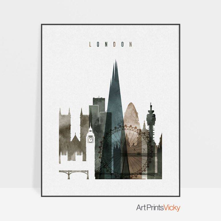 London Print, London Skyline Wall Art – Poster | Canvas Wall Art Print