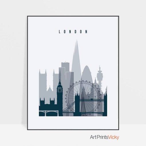 London, London Print, London Wall Art, London Skyline, Citys, Artwork