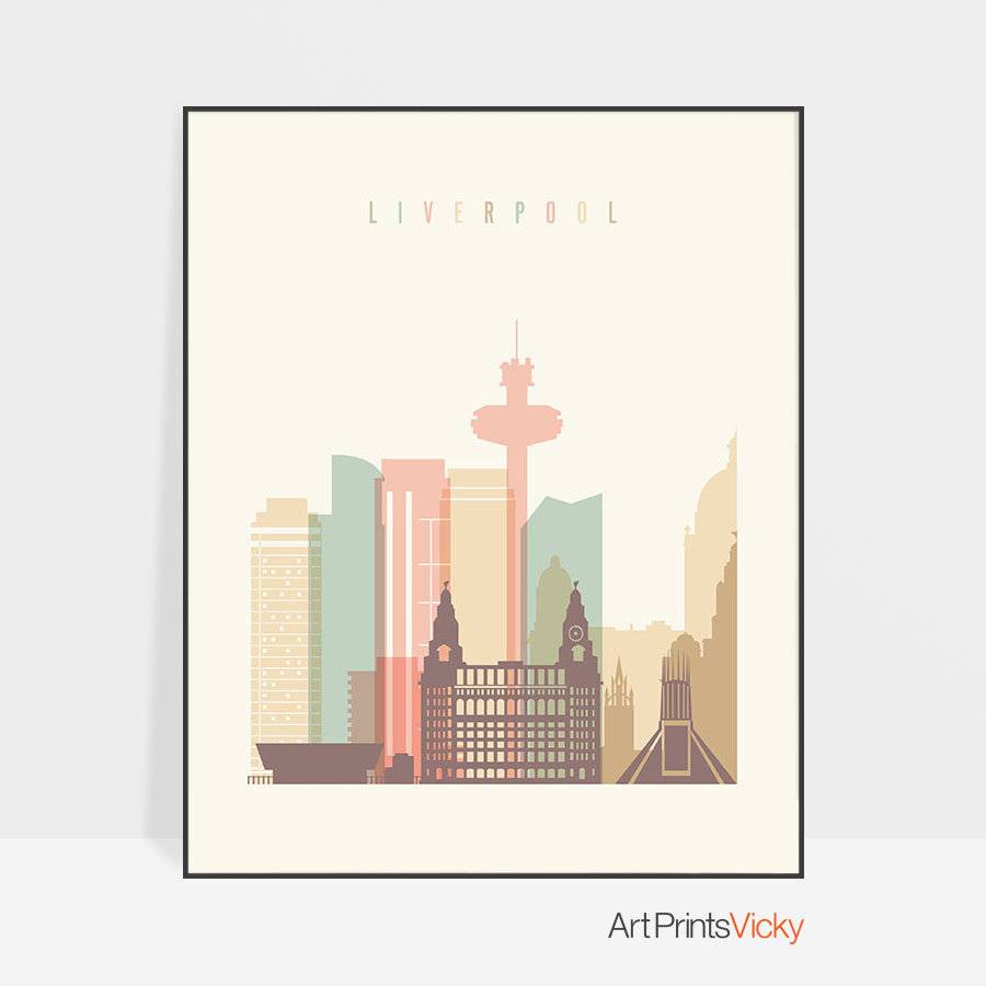 Liverpool Skyline, Liverpool Print, Liverpool Art, City Print ...