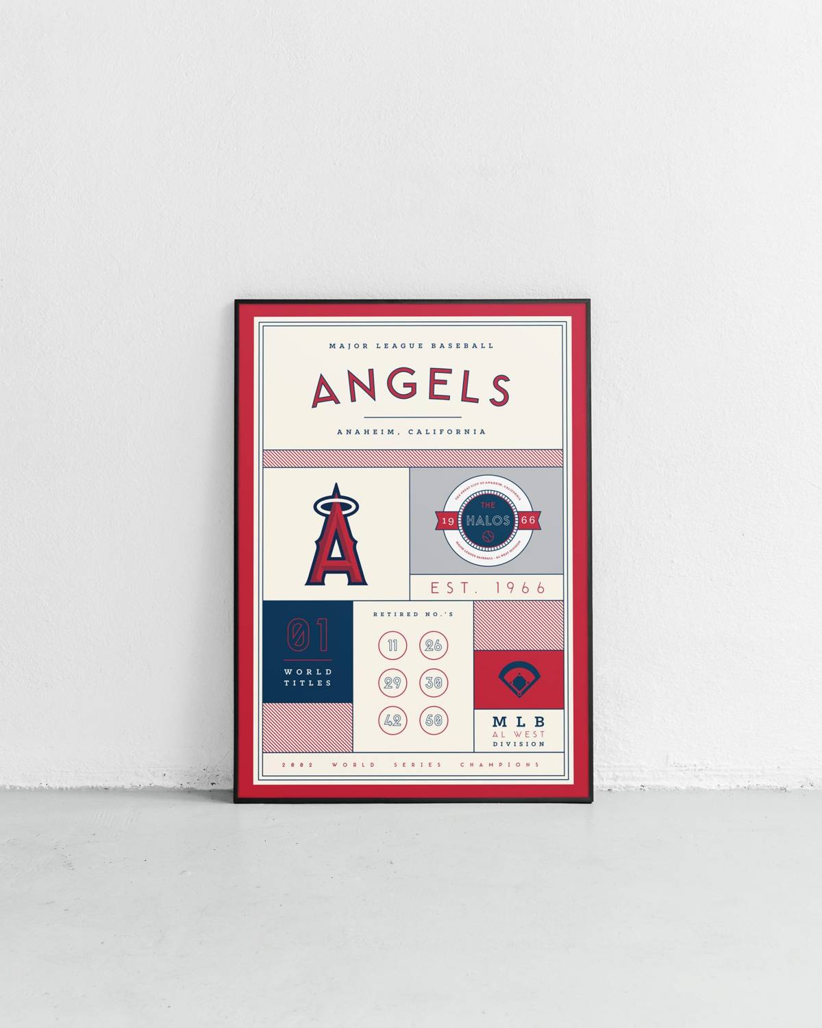 Los Angeles Angels Stats Print Poster Canvas Wall Art Print