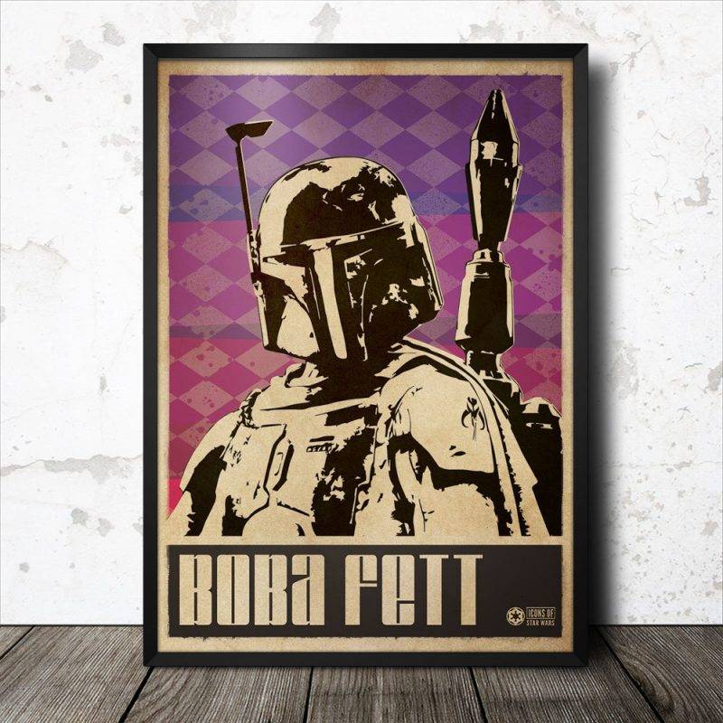 Boba Fett Star Wars Pop Art Poster Canvas Wall Art