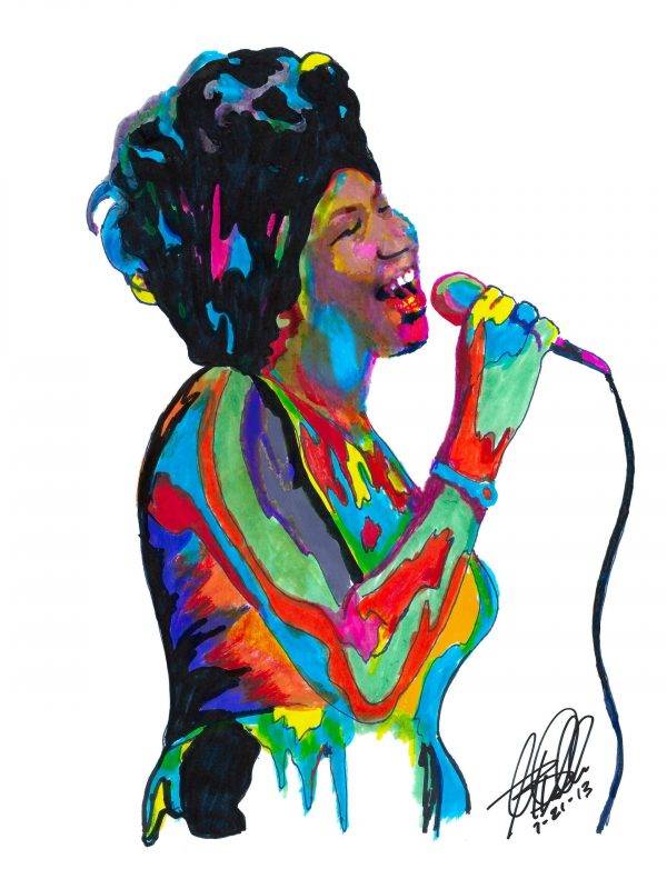 Aretha Franklin Singer Piano Gospel Jazz Soul R&B Pop Music Poster