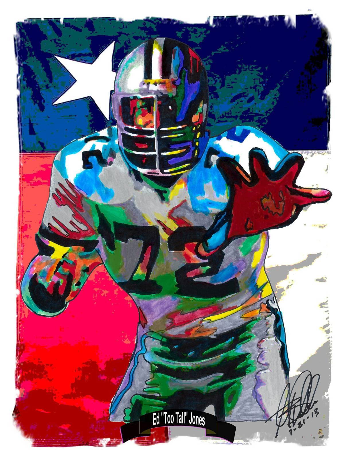 Ed Too Tall Jones Dallas Cowboys Football Nfl Sports Poster Print Wall ...