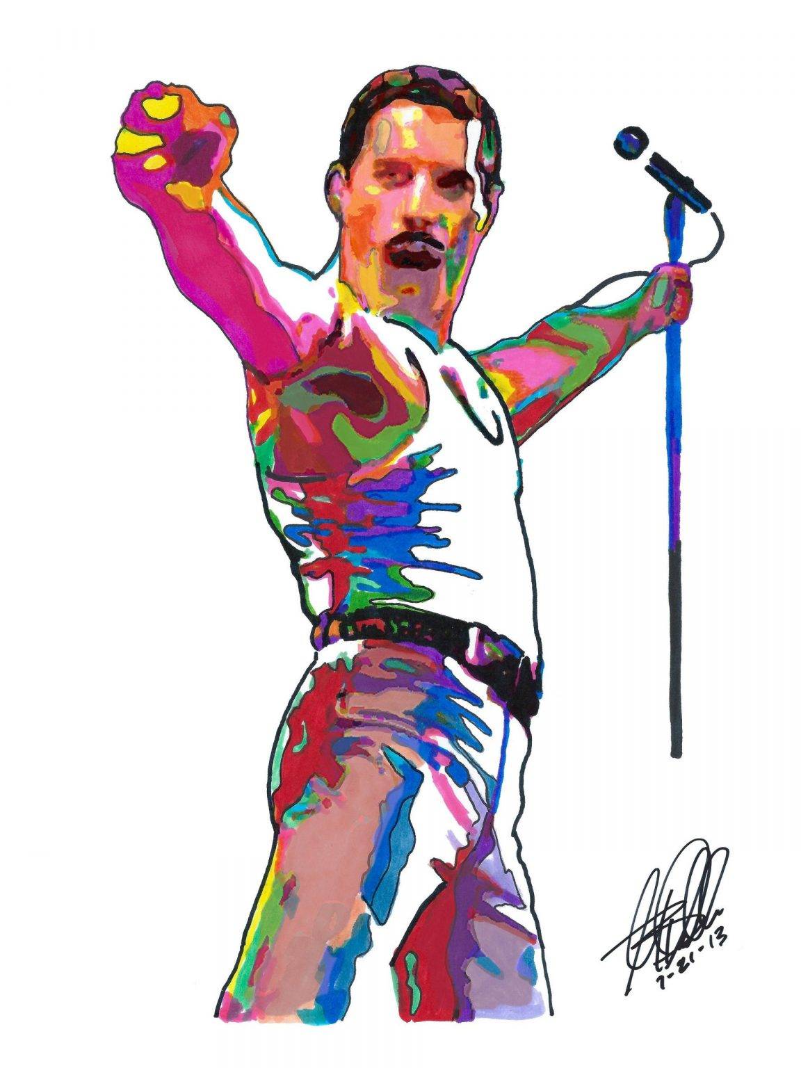 Freddie Mercury Queen Singer Piano Hard Rock Music Poster Print Wall ...