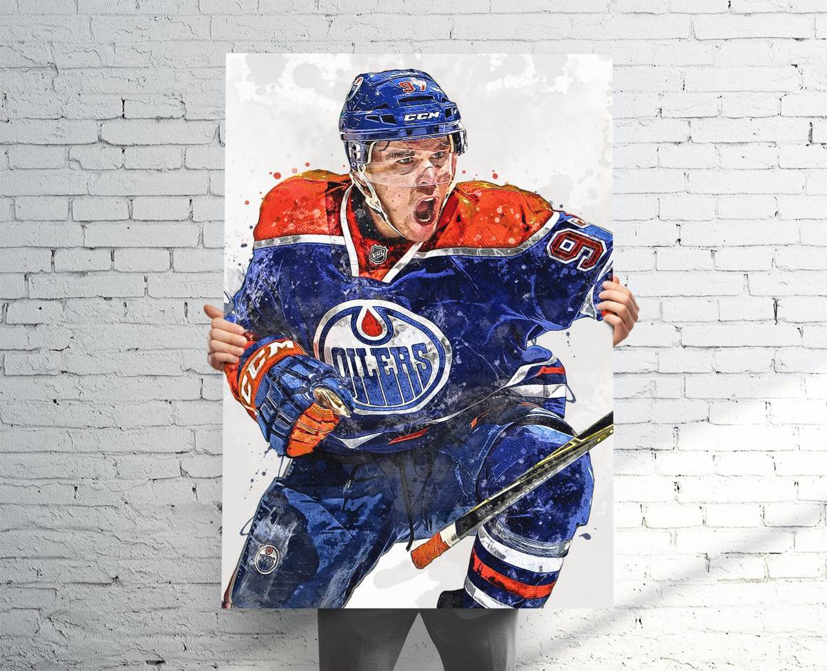 Connor Mcdavid Edmonton Oilers Sports Art Print, Hockey, Sports Decor ...