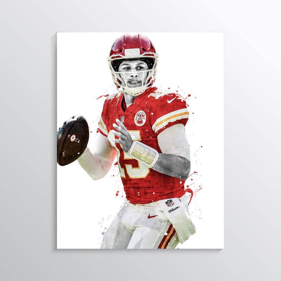 Patrick Mahomes Poster, Kansas City Chiefs Wall Art, American Football ...