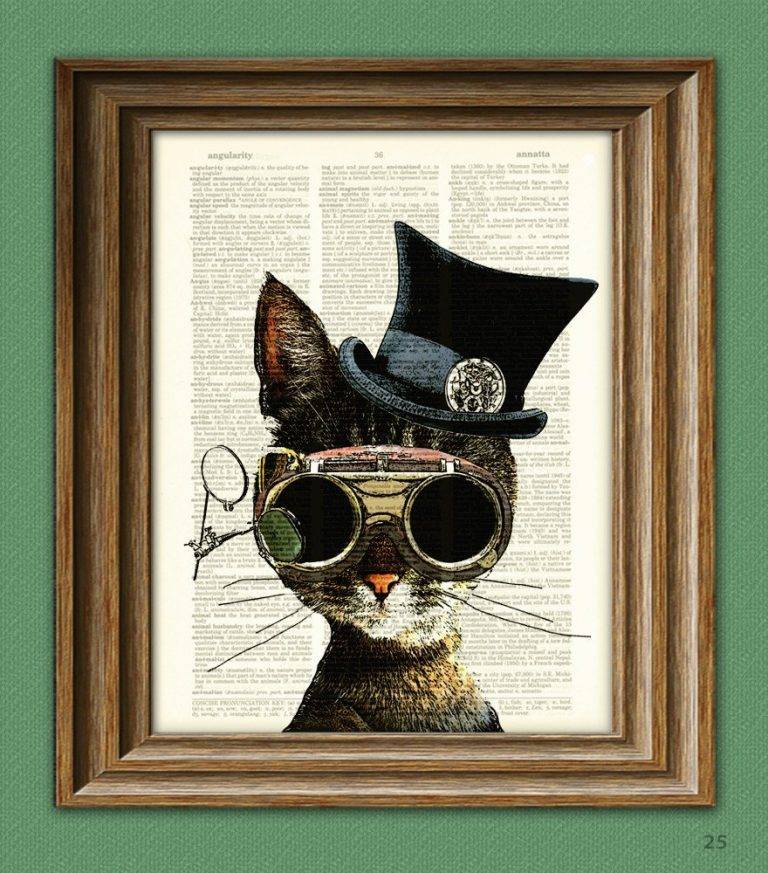 Steampunk Clockwork  Kitty Cat  Illustration Beautifully 