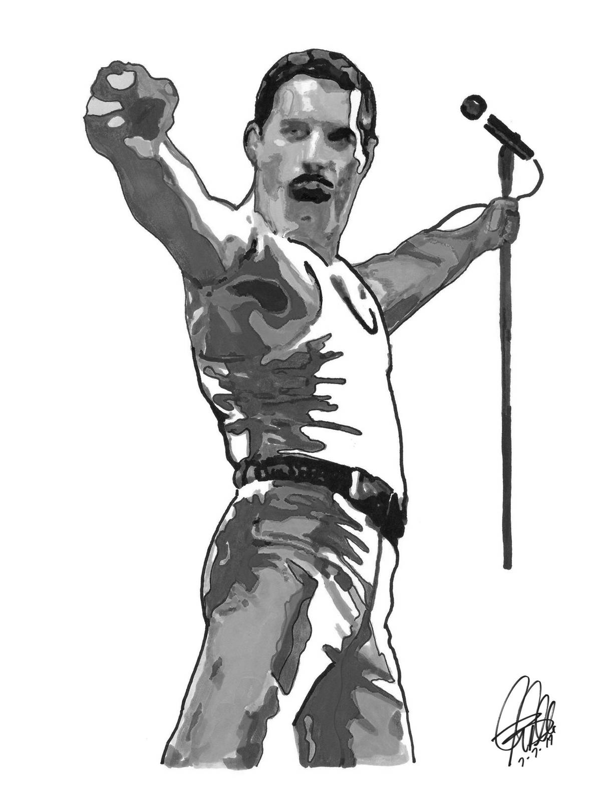 Freddie Mercury Queen Singer Piano Rock Music Poster Print Wall Art ...