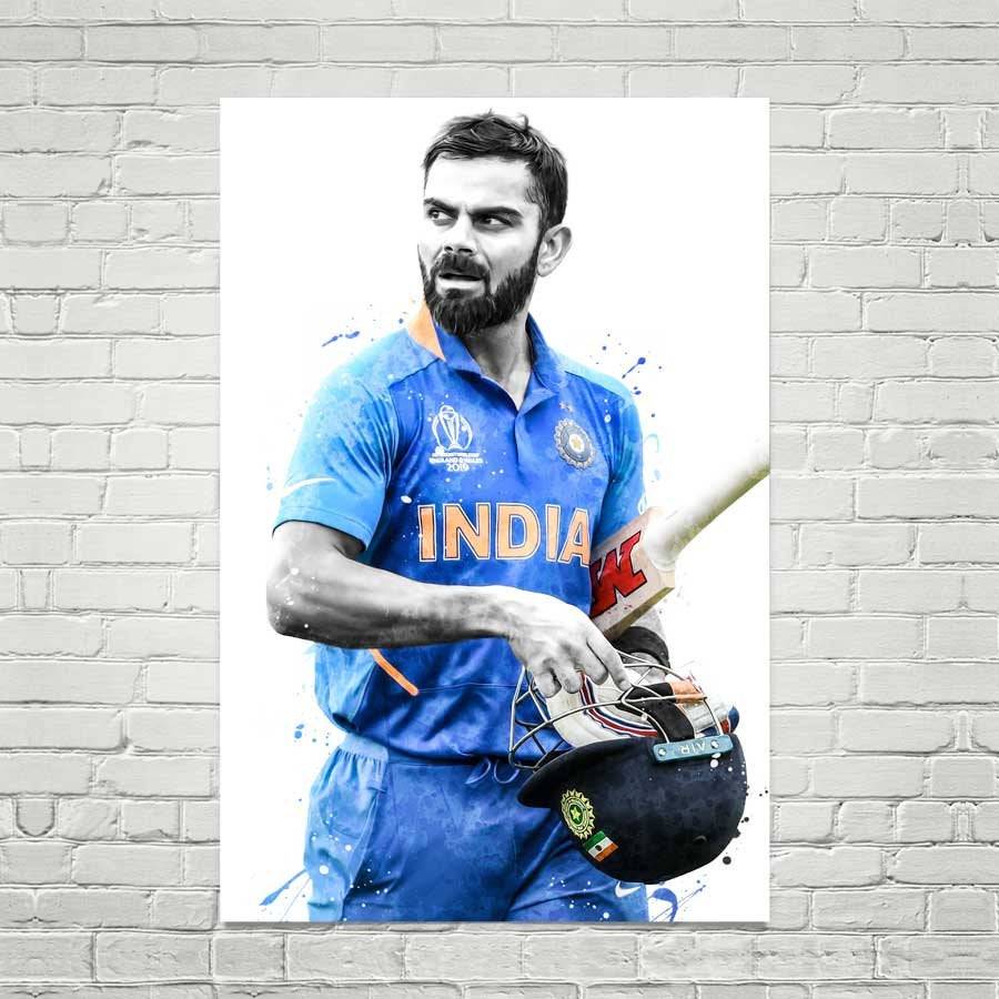 Virat Kohli India Team, Kricket Print, Sports Wall Art, Man Cave, Gift ...