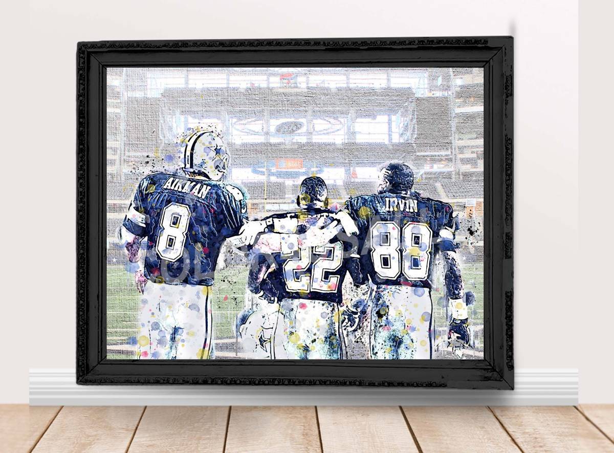 Aikman Smith Irvin Canvas Print Dallas Cowboys Triplets 