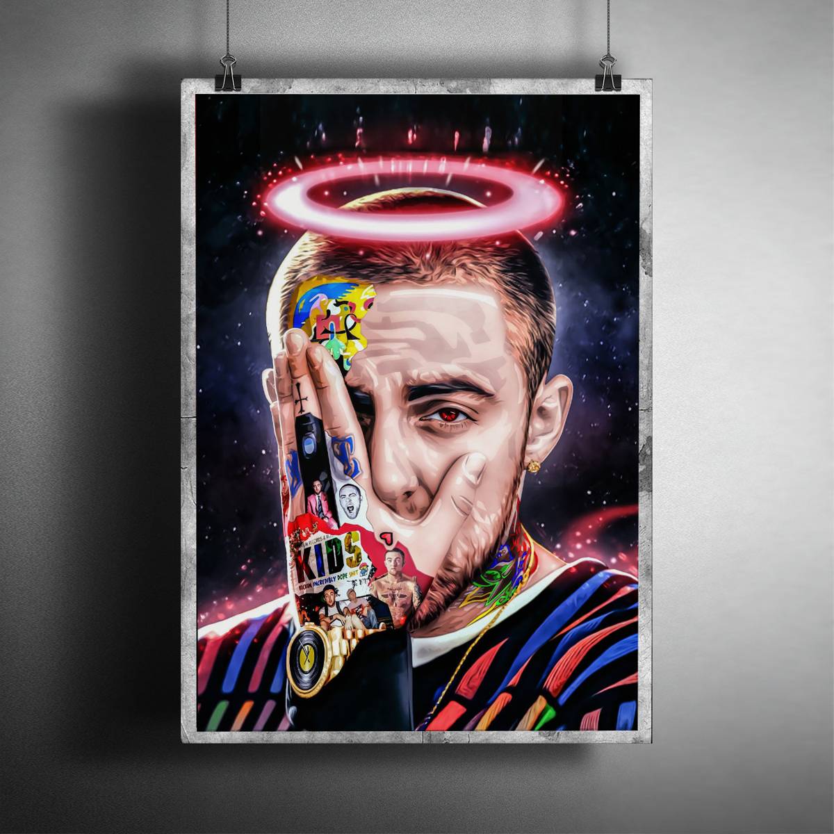 Rip Mac Miller Print, Mac Miller, Illustration Style, Lyrics – Poster