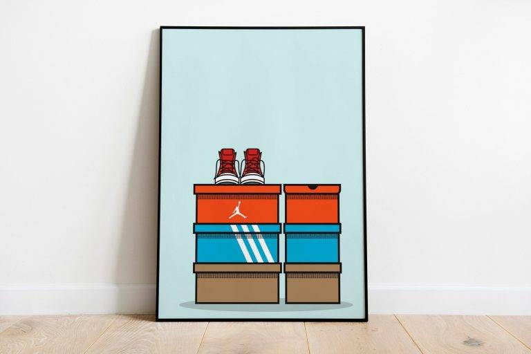 wall-art-print-sneakerhead-nike-shoes-boxes-wardrobe-decor-poster