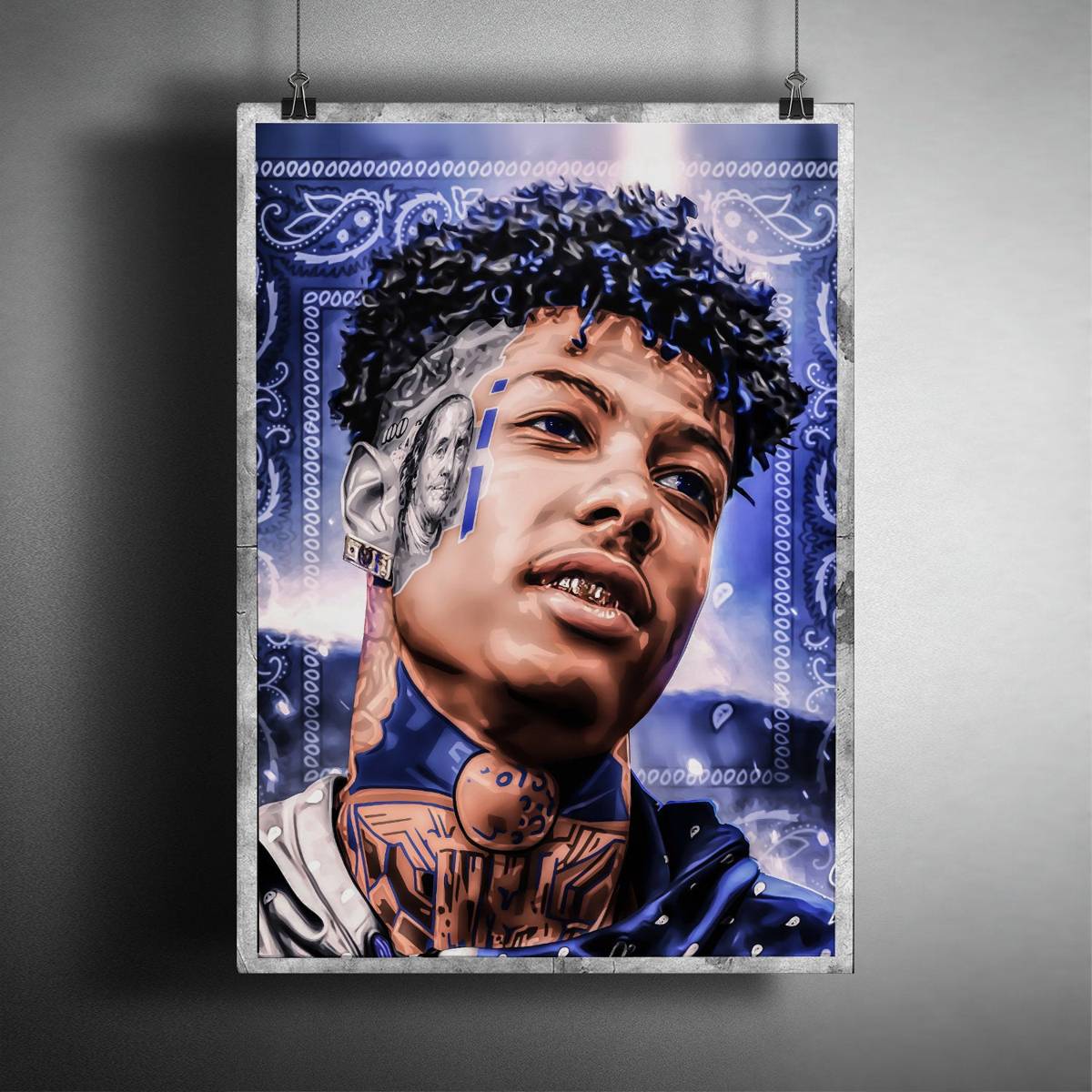 Blueface Print, Blueface, Illustration Style, Lyrics – Poster | Canvas ...