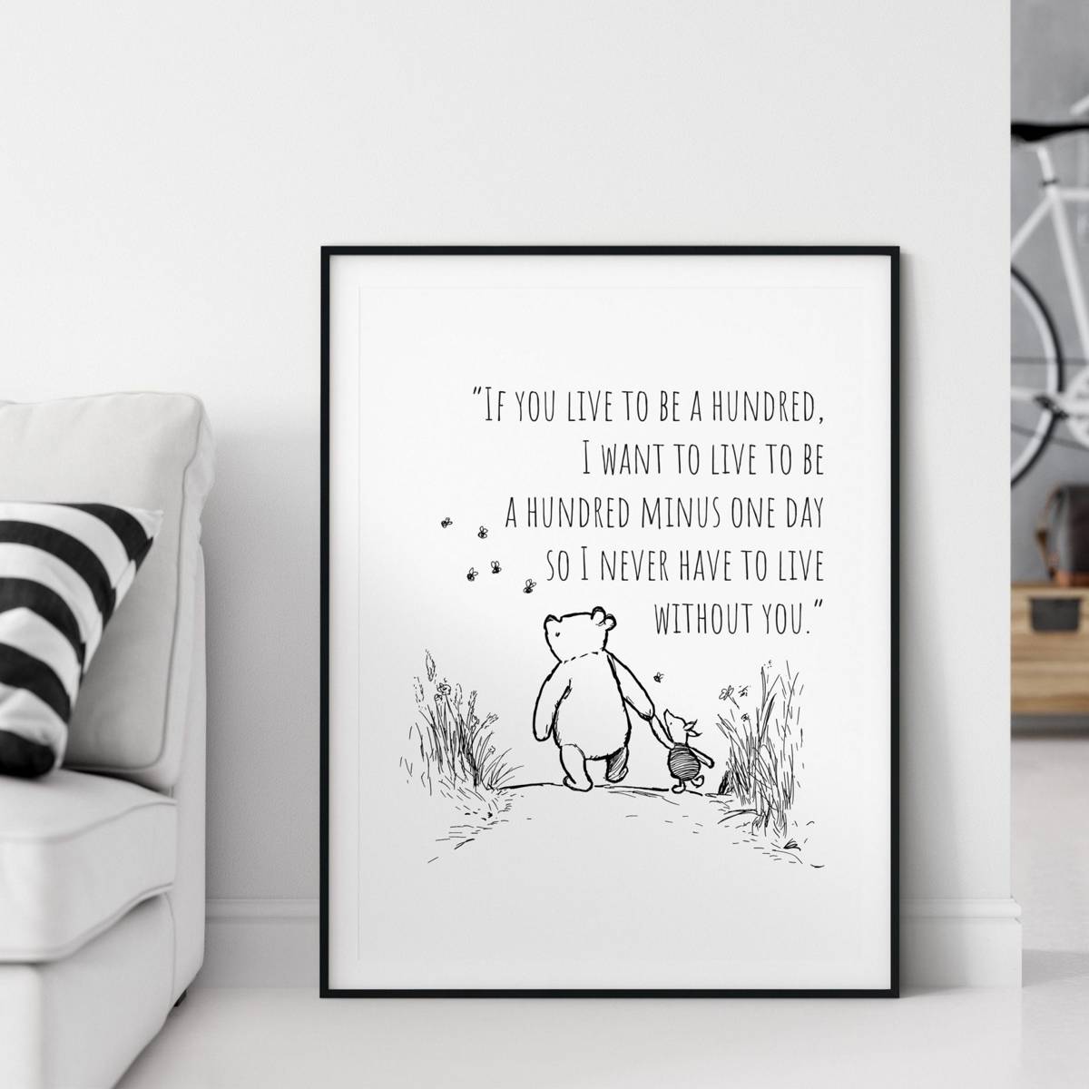 If You Live To Be 100 Vintage Winnie The Pooh Wall Art Print Print