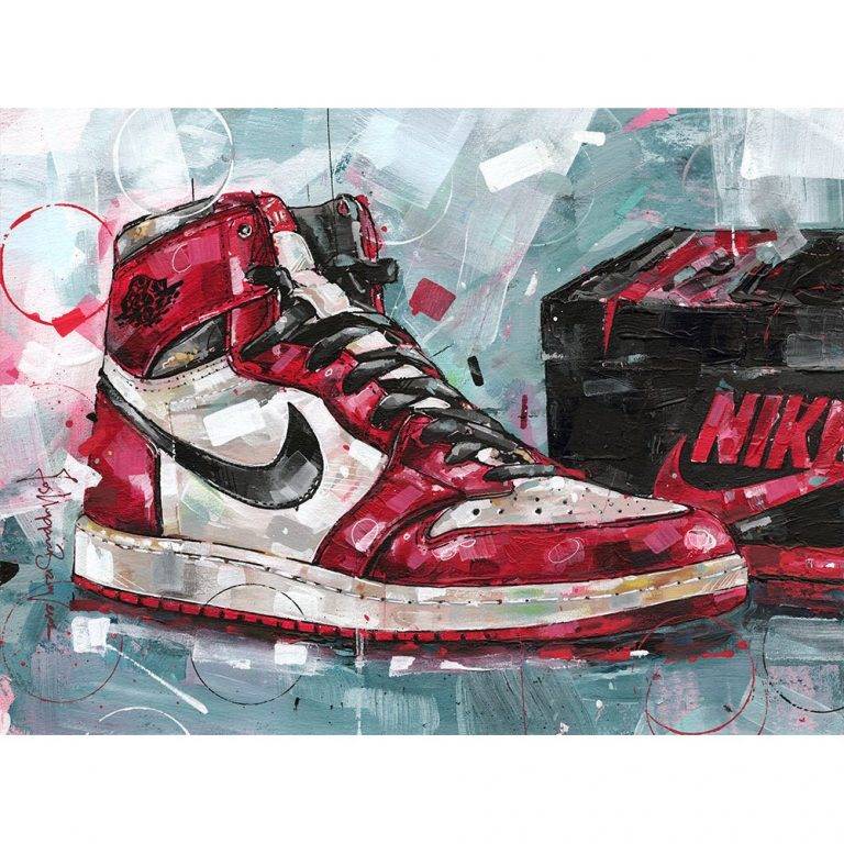 Nike Air Jordan 1 Chicago 1985 Shoebox Poster Canvas Wall Art Print   Il Fullxfull.2528948210 Ajc2 768x768 