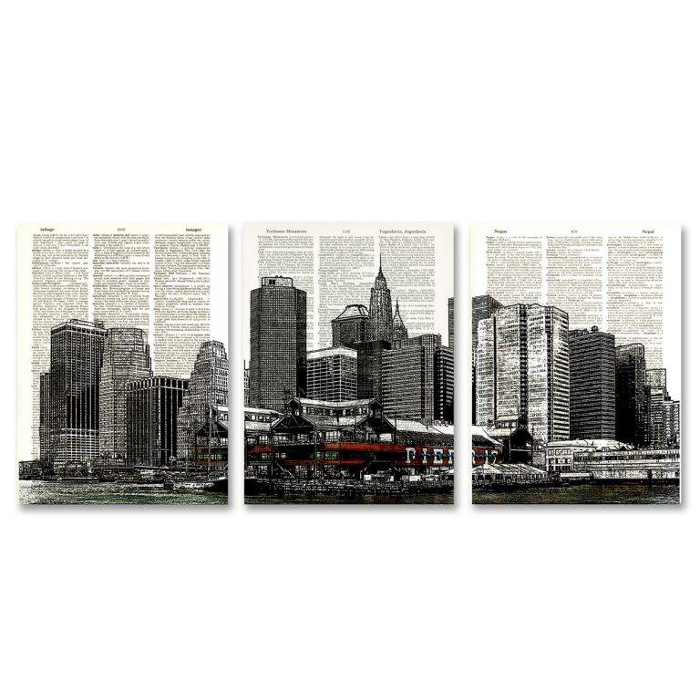 Nyc Skyline 3 Pack Dictionary Prints Of New York City