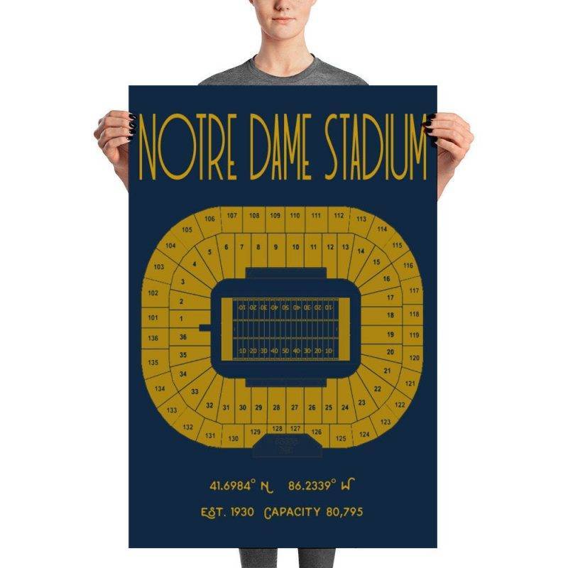 Notre Dame Stadium 24X36 Stadium Print – Poster | Canvas Wall Art Print