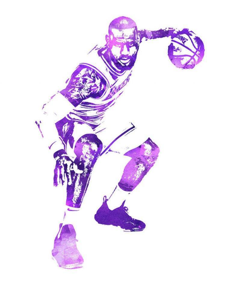 Lebron James Los Angeles Lakers Water Color Pixel Art 32 – Poster ...